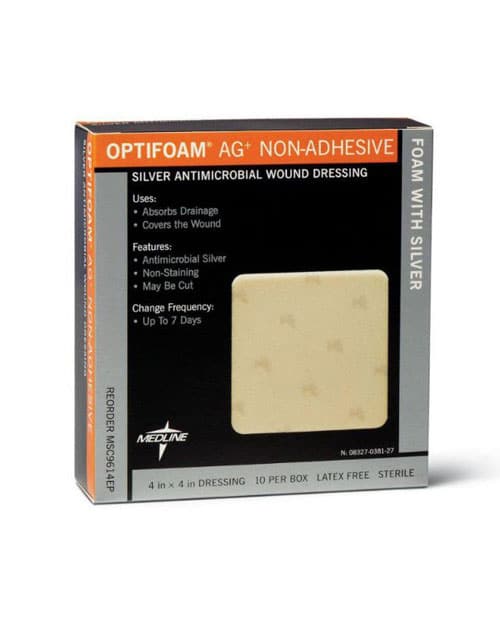 Optifoam AG+ antimicrobial foam dressing,پانسمان اوپتی فوم بدون چسب نقره دار مدلاین