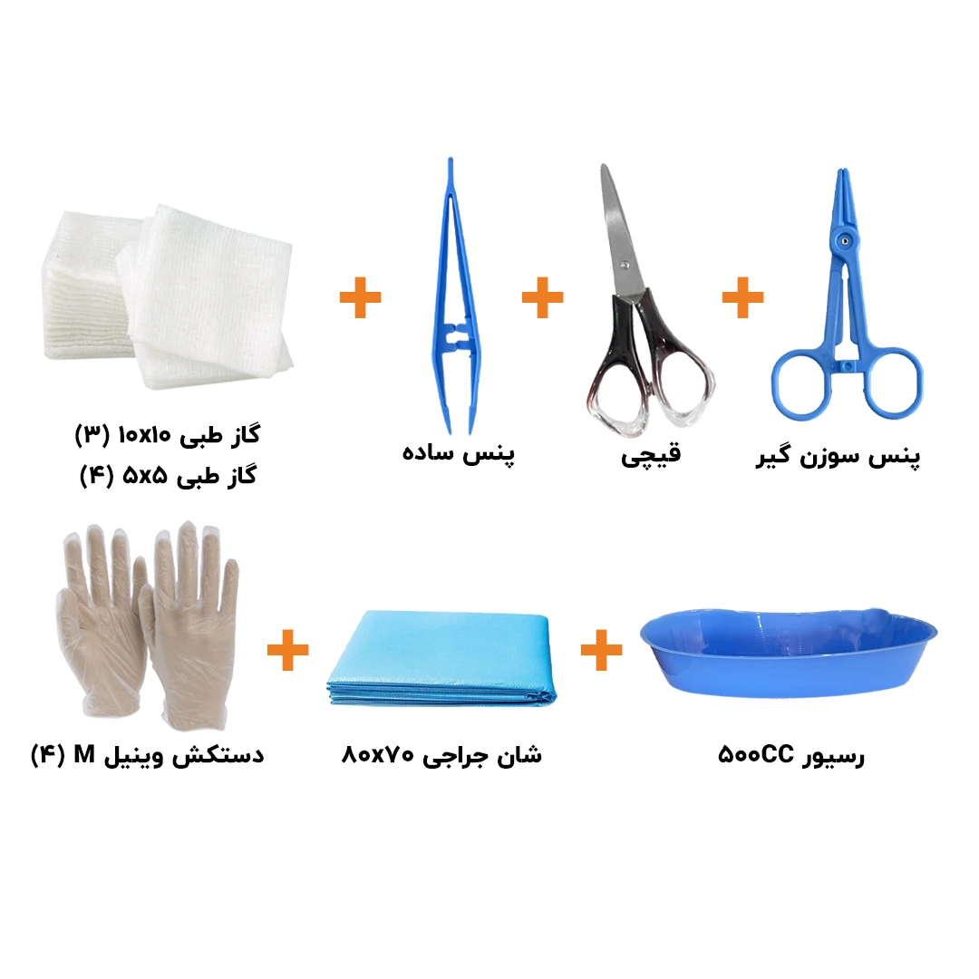محتویات ست پانسمان استریل طب تجهیز پایا