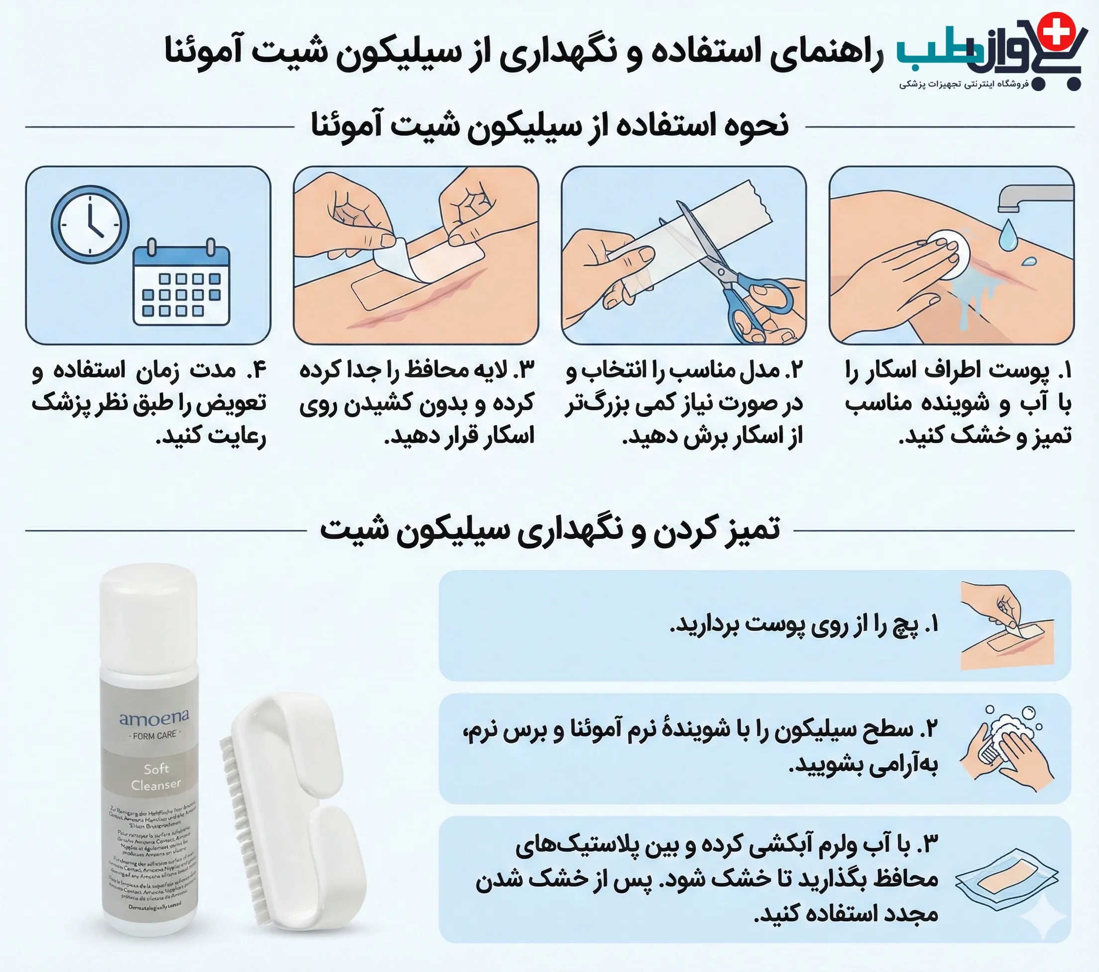 راهنمای استفاده و نگهداری از سیلیکون شیت آموئنا